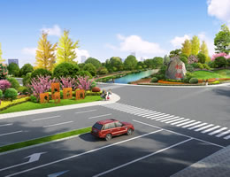 松埡場鎮入口綠地景觀